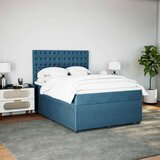 Krevet s oprugama i madracem tamnoplavi 140x190 cm baršunasti | shoptok.hr
