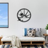 Wallity zidna dekoracija sea sand sun surf - 466, 69 x 67 cm, crna | ePonuda.com