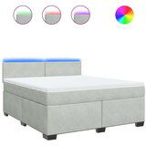 vidaXL Box spring postelja z vzmetnico svetlo siva 180x200 cm žamet | Shoptok.si