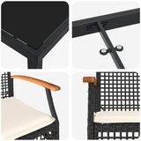  Vrtni set za objed 7 kom. Siva i crna Ratan | shoptok.hr
