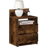 vidaXL Nočne omarice z 2 predaloma 2 kosa dimljen hrast 40x33x60 cm | Shoptok.si