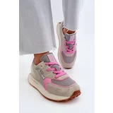 Big Star Women's sneakers with Memory Foam Platform - gray-pink