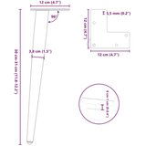 vidaXL Noge kavne mize stožčaste oblike 4 kosi črna 30-31 cm jeklo | Shoptok.si