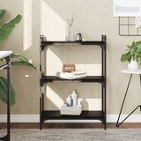  Regal za knjige s 3 razine crni 60x30x86 cm konstruirano drvo | shoptok.hr