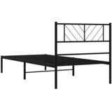  Metalni okvir za krevet s uzglavljem crni 80x200 cm | shoptok.hr