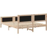  Okvir kreveta Smeđa i crna 160 x 200 cm Masivna borovina | shoptok.hr