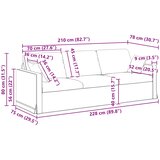  Set sofe 2 pcs Tamno siva 228 x 78 x 80 cm Baršun | shoptok.hr