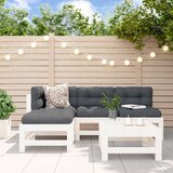 Maison Chic Seti vrtnega pohištva - Vrtna garnitura - Vrtni pohištvo set 5-delna bela trdna borovina, (21816715) | Shoptok.si
