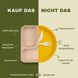 GREENKAUFEN 50x kompostabilni krožniki iz bagase s 3 razdelki | Shoptok.si