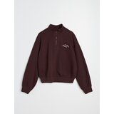 Sinsay Pamučna half-zip dukserica s vezenim natpisom | shoptok.hr