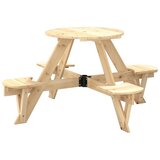  Stol za piknik za 4 djece s rupom za suncobran okrugli jelovina | Eponuda.com