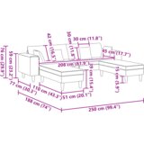 vidaXL Žametni kavč z blazino z blazino 3 pcs Temno siva 208 cm Žamet | Shoptok.si