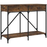 Maison Chic konzolna miza - miza ob steni dimljen hrast 100x39x78,5 cm inženirski les, (21785779) | Shoptok.si