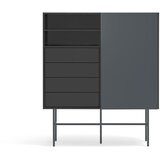 Teulat Crna/antracitno siva visoka komoda s kliznim vratima 120x140 cm Nube – | shoptok.hr