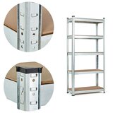  Stalak za pohranu 180x90x40 cm pocinčani čelik, 5 polica, kapacitet 875 kg ModernHome | shoptok.hr