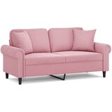  Dvosjed s ukrasnim jastucima ružičasti 140 cm baršunasti | Eponuda.com