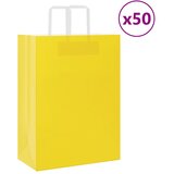  Papirnate vrećice 50 kom s ručkama žute 32x17x44 cm | shoptok.hr