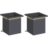  Vrtna posuda za sadnju s LED svjetlom 2 kom. Antracit - Antracit 30 x 30 x 30 cm 2 | shoptok.hr