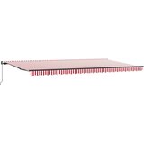  Skrovita tenda Crvena i bijela 600 × 350 cm Poliester i čelik | shoptok.hr