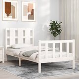 Maison Chic Posteljni okvir - Enojna postelja - Postelja za odrasle brez vzmetnice bel 90x200 cm trdna borovina-J6992, (21769015) | Shoptok.si