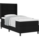 vidaXL Boxspring postelja z vzmetnico, črna, 90x200 cm, tkanina, (22050161) | Shoptok.si