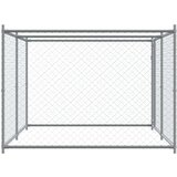  Pasji boks z vrati siv 4x2x1,5 m pocinkano jeklo | Shoptok.si