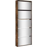 Ormarić Omarica za čevlje z ogledalom 5-nadstropna hrast 63x17x169,5 cm | Shoptok.si