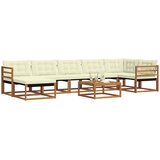  Set vanjskih sofa 22 pcs Prirodna i krem Čvrsto drvo akacije | shoptok.hr