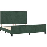  Okvir za krevet s uzglavljem tamnozeleni 160x200 cm baršunasti | shoptok.hr