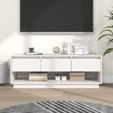 vidaXL TV omarica bela 110,5x34x40 cm trdna borovina Cene