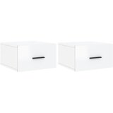  Zidni noćni ormarići 2 kom visoki sjaj bijeli 35x35x20 cm | shoptok.hr