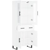  Visoka komoda bijela 69,5x34x180 cm konstruirano drvo Slike