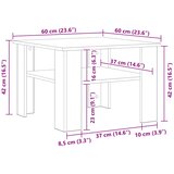  Stol za kavu Artisan hrast 60x60x42 cm izrađeno drvo | shoptok.hr