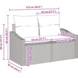 vidaXL 9-delni set vrtnega kavča z blazinami Bež Poli Ratan Akacija | Shoptok.si