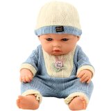BEBA lutka u pletenoj odjeći i kapi - bijelo/plava | Shoptok.si