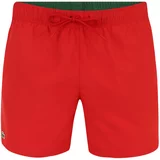 Lacoste Kratke kopalne hlače zelena / rdeča / bela