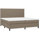  Krevet s oprugama i madracem smeđesivi 200x200 cm od tkanine | shoptok.hr