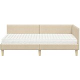  Kutni krevetni okvir s madracem Ostalo 2 pcs Krema tkanina | shoptok.hr