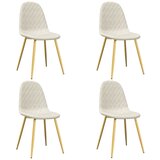 Maison Chic Jedilni stoli - Vzorci stoli 4 kosi kremno bel žamet A786, (22031679) | Shoptok.si