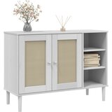  Komoda SENJA bijela izgled ratana 112x40x80 cm masivna borovina | shoptok.hr