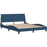  Posteljni okvir brez vzmetnice moder 160x200 cm blago | Shoptok.si
