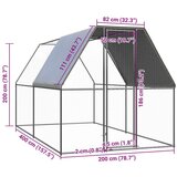 vidaXL Vanjski kavez za kokoši 2 x 4 x 2 m od pocinčanog čelika | shoptok.hr