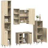 vidaXL Kopalniška garnitura 4-delna sonoma hrast inženirski les | Shoptok.si