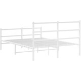  Metalni okvir kreveta uzglavlje i podnožje bijeli 140 x 190 cm | shoptok.hr