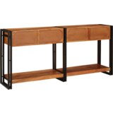 vidaXL Konzolni Stol 2 s ladicama s policom s pohranom 2 pcs Smeđa 160 x 33 x 75 cm | shoptok.hr