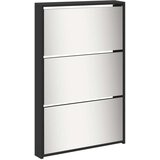 vidaXL ormarić za cipele s ogledalom 5 razina crni 63 x 17 x 169 5 cm | shoptok.hr