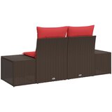vidaXL Vrtni kauč s jastukom s pohranom 184 x 62 x 69 cm poliratan - Smeđa sa spremištem | shoptok.hr
