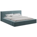 Makamii Plavi tapecirani bračni krevet s prostorom za odlaganje s okvirom od letvica 180x200 cm Noho - | shoptok.hr