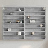  The Living Store Vitrina betonsko siva 100x8,5x75 cm iverna plošča - Vitrina, (21554857) Cene