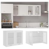  viseći stakleni ormarić bijeli 80 x 31 x 60 cm od iverice | shoptok.hr